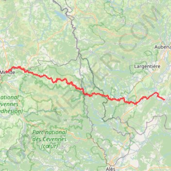 Trace GPS Mende - Vallon-Pont-d'Arc, itinéraire, parcours