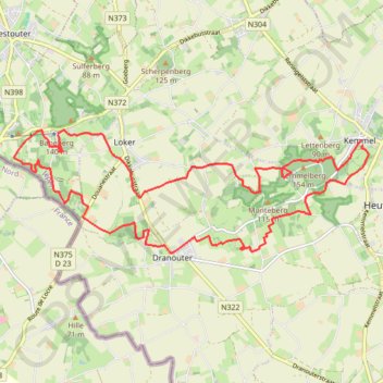 Trace GPS Kemmelberg Trail 2021 - 20 km, itinéraire, parcours