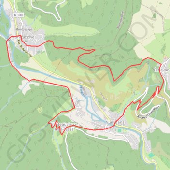 Trace GPS Circuit des Belvédères - Doubs, itinéraire, parcours