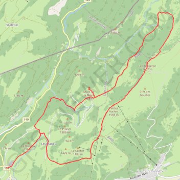 Trace GPS Le Chasseron depuis le col des Etroits-MNT, itinéraire, parcours