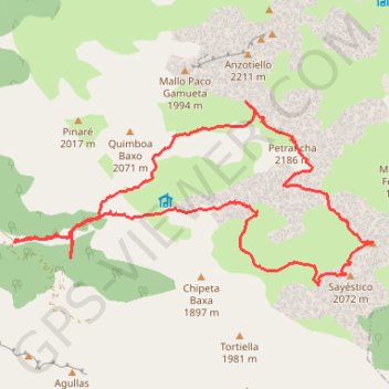 Trace GPS Chipeta Alto, Petraficha, Quimboa Alto depuis Taxeras (crampon), itinéraire, parcours