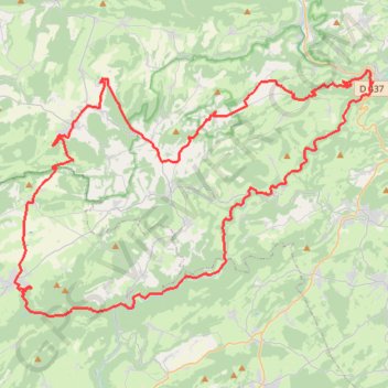Trace GPS Le Château de Belvoir - Doubs, itinéraire, parcours