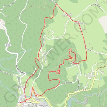 Trace GPS Abbaye d'Aubazine - Les Landes - Pauliac Haut - Puy de Pauliac - Roche Bergère - Dolmen - La Charde, itinéraire, parcours