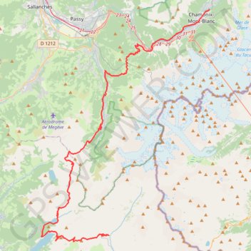Trace GPS Tour du Mont Blanc - Le Chapieux à Chamonix, itinéraire, parcours