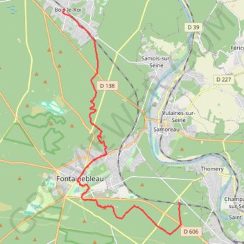 Trace GPS De Thomery à Bois-le-Roi, itinéraire, parcours