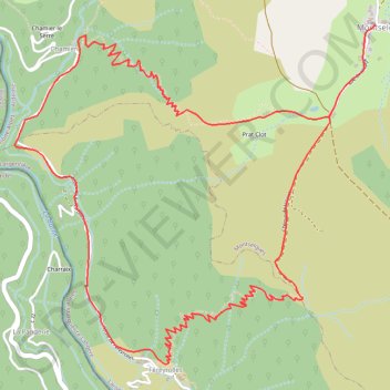 Trace GPS Montselgues - Chamier - Féreyrolles, itinéraire, parcours
