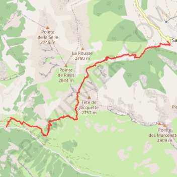 Trace GPS QUEYRAS - CEILLAC Saint VERAND - JOUR 1, itinéraire, parcours