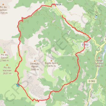 Trace GPS Tour de la Dent du Ratier - depuis Arvieux, par Furfande - randonnée pédestre, itinéraire, parcours