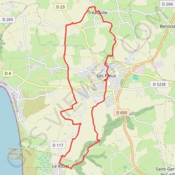 Trace GPS Les Pieux, itinéraire, parcours