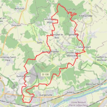 Trace GPS Les bosses du Véxin 2019 (40kms), itinéraire, parcours