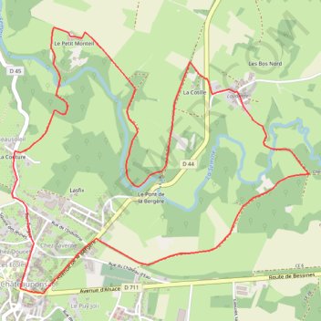 Trace GPS Sentier du Petit Monteil et de Lavalette - Châteauponsac, itinéraire, parcours