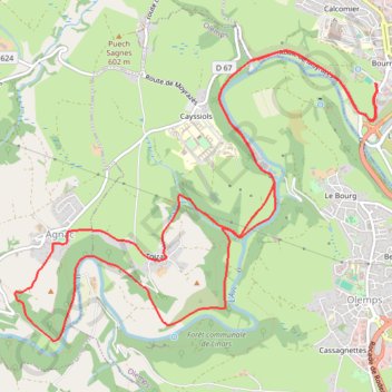 Trace GPS Rodez Agglomeration - Circuit 5 - Les abeilles, itinéraire, parcours