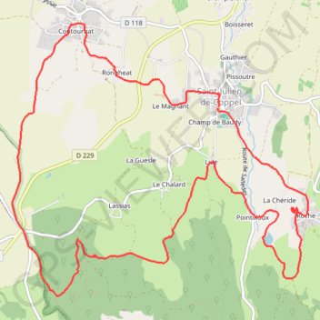 Trace GPS Saint Julien de Coppel, itinéraire, parcours
