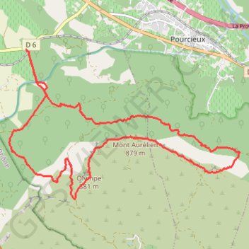 Trace GPS Mont Aurelien depuis Trets, itinéraire, parcours