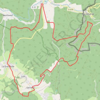 Trace GPS Gernelle - Gesponsart - la Grandville, itinéraire, parcours
