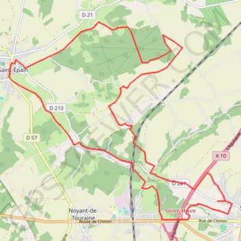 Trace GPS De Sainte-Maure à Saint-Epain, itinéraire, parcours