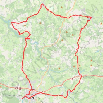 Trace GPS Circuit 4-GuA-ret-Chatelus-Bonnat-Garmin, itinéraire, parcours