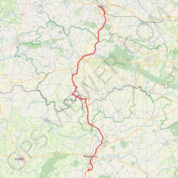 Trace GPS La Vélo Francette : Flers - Domfront - Mayenne, itinéraire, parcours