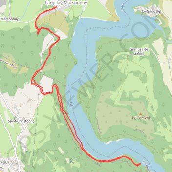 Trace GPS Lac de Vouglans - Jura, itinéraire, parcours