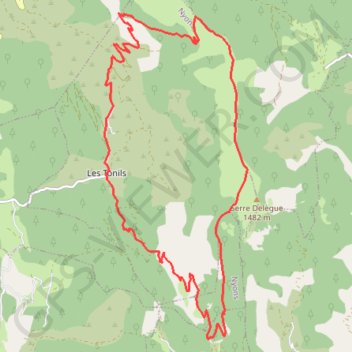 Trace GPS Montagne de Couspeau, itinéraire, parcours