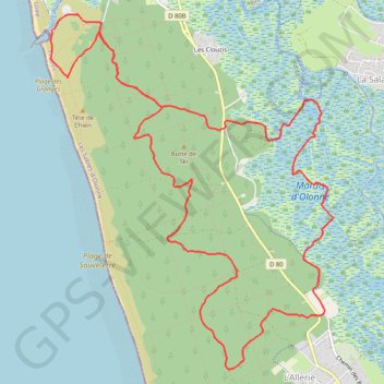 Trace GPS Forêt et Marais au Pays des Olonnes, itinéraire, parcours