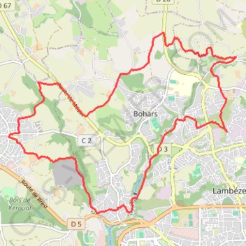 Trace GPS Brest - Lambézellec - Le Restic, itinéraire, parcours