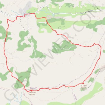 Trace GPS Le Haut Montet, Plateau de Caussols, itinéraire, parcours