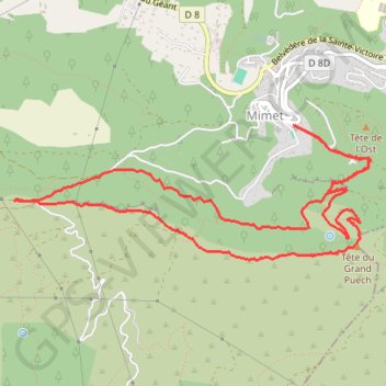 Trace GPS Mimet - Baou Traouqua, itinéraire, parcours
