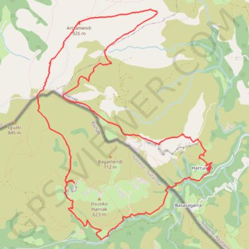 Trace GPS Artzamendi par pausubiurrieta et zerkanbide, itinéraire, parcours