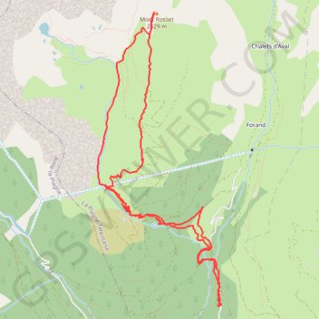 Trace GPS Mont Rosset par les Pars, itinéraire, parcours