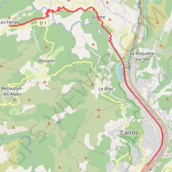 Trace GPS La Vallière - Carros-le-Neuf (Grande Traversée des PréAlpes), itinéraire, parcours