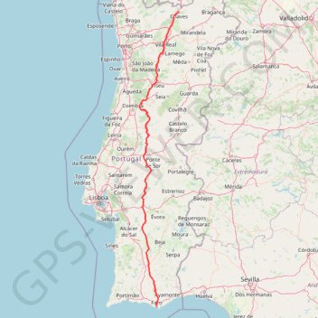Trace GPS Trace Portugal: La National 2 de Chaves à Faro, itinéraire, parcours