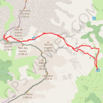 Trace GPS Tête du Lauzon, itinéraire, parcours