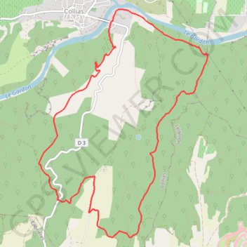 Trace GPS Vallon de Fressiniere - Collias, itinéraire, parcours