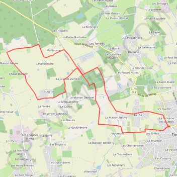 Trace GPS Nord-Ouest de Fondettes, itinéraire, parcours