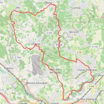 Trace GPS Marcy Lozanne Marcy Inverse 24Km, itinéraire, parcours