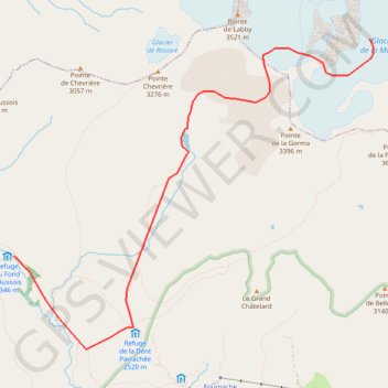Trace GPS Randonnée glaciaire dans le parc de la Vanoise, itinéraire, parcours