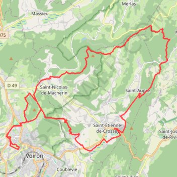 Trace GPS Col des Mille Martyrs, itinéraire, parcours