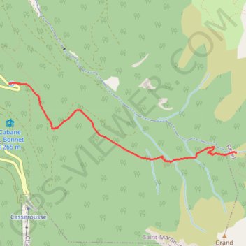 Trace GPS CHAMROUSSE - cascade de l'Oursière, itinéraire, parcours