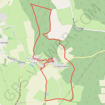 Trace GPS Boucle Parigny - Mussy - Gérauderie - Bois Pellerault - Bourg - Jacob, itinéraire, parcours