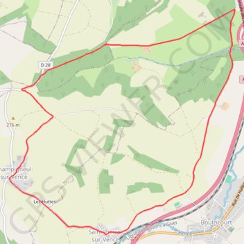 Trace GPS De Saint-Pierre-sur-Vence à Champigneul-sur-Vence, itinéraire, parcours