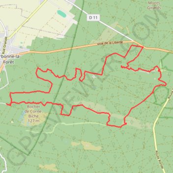 Trace GPS Fontainebleau Cul du Chaudron, itinéraire, parcours