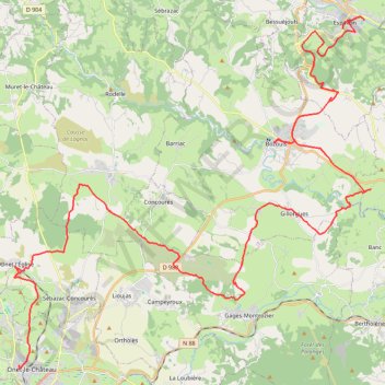 Trace GPS De Onet à Espalion, itinéraire, parcours