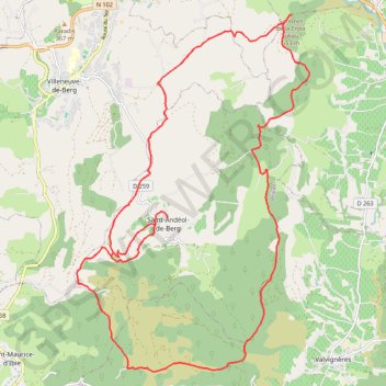Trace GPS Les hauteurs de Saint-Andéol-de-Berg, itinéraire, parcours
