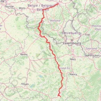Trace GPS Trk1 Maas-Radweg, itinéraire, parcours