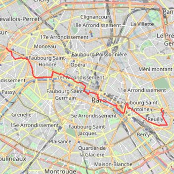 Trace GPS Nation-Porte Maillot, itinéraire, parcours