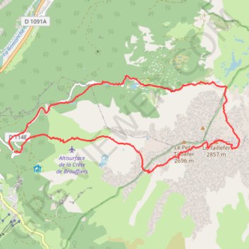 Trace GPS Traversée du Taillefer, itinéraire, parcours