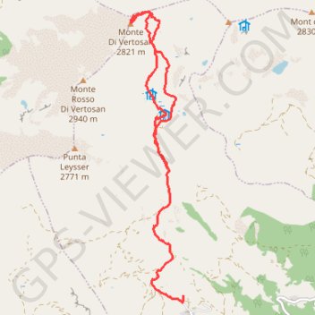 Trace GPS Monte Vertosan, itinéraire, parcours