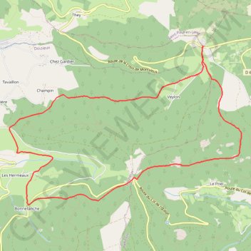 Trace GPS Croix de Montvieux, itinéraire, parcours