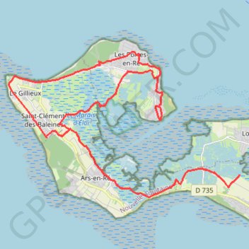 Trace GPS Ile De Ré(2) Loix- LesPortes-en-Ré- Ars-en-ré on GPSies.com, itinéraire, parcours